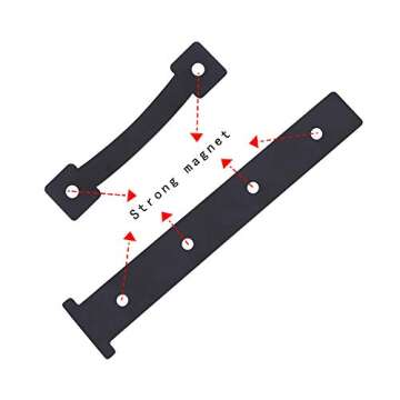 FOHOME Magnetic Decorative Garage Door Accents Faux Hinges Handles Hardware Kit, Black (4 Hinges+2 Handles)