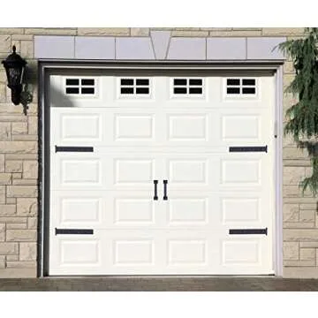 FOHOME Magnetic Decorative Garage Door Accents Faux Hinges Handles Hardware Kit, Black (4 Hinges+2 Handles)