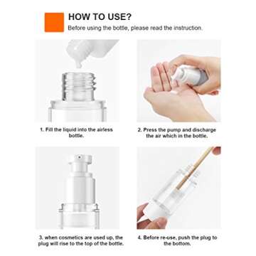 LONGWAY Airless Cosmetic Cream Pump Bottle - Travel Size