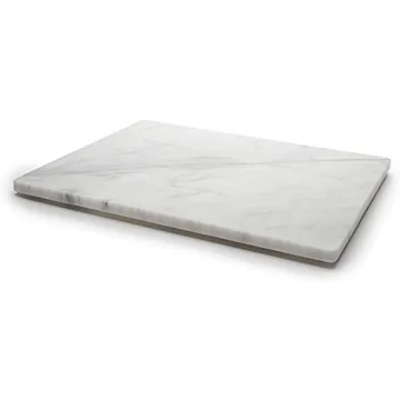 KC KULLICRAFT Home Basics Multi-Purpose Pastry Marble Tray Cutting Board Slab With Non-Slip Feet - E...