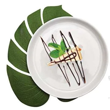 Prextex 30 Artificial Palm Leaves for Party Table Decoration, Imitation Tropical Leaf Placemats Table Runners or Greenery Décor for Events, Beach Theme or Jungle Party Supply (Large, 13.8 x 11.4 Inch)