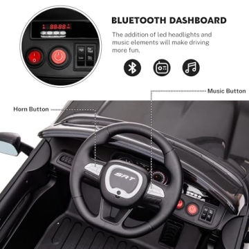 ENYOPRO Kids Electric Dodge Challenger Ride On Car 12V