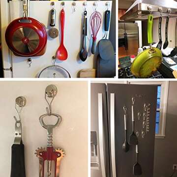 E BAVITE 60LB Magnetic Hooks 10 Pack for Organizing