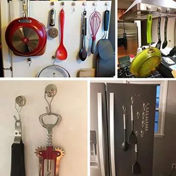 E BAVITE 60LB Magnetic Hooks 10 Pack for Organizing