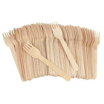 Eco-Friendly 400 Pack Wooden Cutlery Set for Events