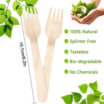 Eco-Friendly 400 Pack Wooden Cutlery Set for Events