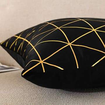 NordECO HOME Pack of 2 Throw Pillow Covers Cases - Square Decorative Cushion Covers for Halloween Sofa Couch Bed Home Decoration, 18 x 18, Black