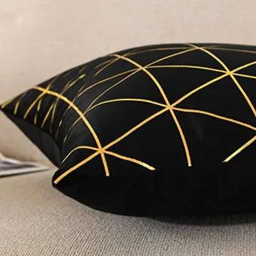 NordECO HOME Pack of 2 Throw Pillow Covers Cases - Square Decorative Cushion Covers for Halloween Sofa Couch Bed Home Decoration, 18 x 18, Black