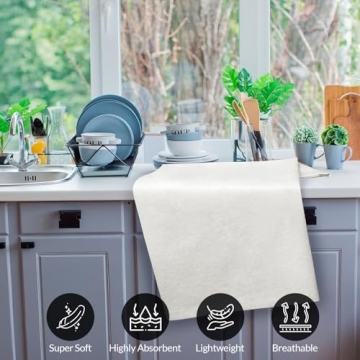 Premium Flour Sack Towels for Kitchen Use - 100% Cotton