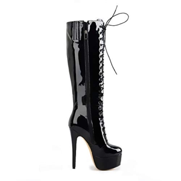 Richealnana Women's Sexy High Heel Lace Up Boots