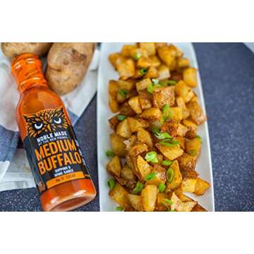 Noble Made Buffalo Sauce, Keto, Gluten Free, Vegan Dipping & Wing Sauce, Low Carb, Dairy Free, Low Calorie, Paleo, Low Sugar, and Whole30 Approved, Medium Buffalo, 12.5 oz (1 Count)