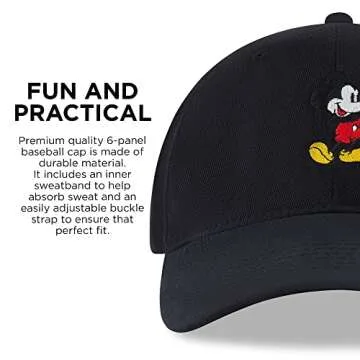 Disney Men's Mickey Mouse Baseball Cap - Adjustable & Stylish