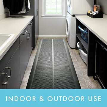 CLIMATEX Indoor/Outdoor Rubber Runner Mat, Door Mat For Floor Protection, 27" X 20', Black (9A-110-27C-20)