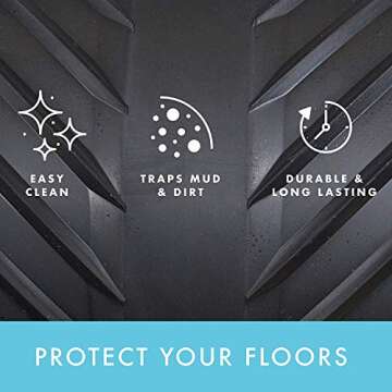 CLIMATEX Indoor/Outdoor Rubber Runner Mat, Door Mat For Floor Protection, 27" X 20', Black (9A-110-27C-20)