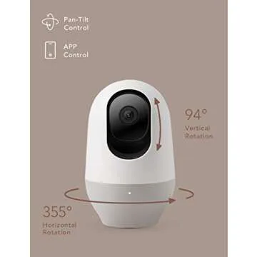 nooie Baby Monitor, WiFi Pet Camera Indoor, 360-degree IP Camera, 1080P Home Security Camera, Motion Tracking, Super IR Night Vision, Works with Alexa, Two-Way Audio, Motion & Sound Detection