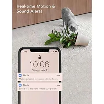 nooie Baby Monitor, WiFi Pet Camera Indoor, 360-degree IP Camera, 1080P Home Security Camera, Motion Tracking, Super IR Night Vision, Works with Alexa, Two-Way Audio, Motion & Sound Detection