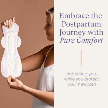 PurComfy Premium Postpartum Pads with Wings Extra Long Maternity Pads Large Maximum Absorbency Post-...