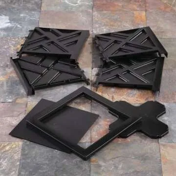 Miles Kimball Set of 2 Chippendale Planter Boxes, Black, Outdoor Décor – Plant Holder for Garden, Patio and Lawn, Weather-Resistant Polypropylene – 14 ¾” sq. x 13 ¼ H Overall