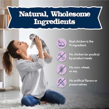 Blue Buffalo Baby Blue Natural Dry Food for Kittens, Healthy Growth Formula with DHA, Chicken and Brown Rice Recipe, 5-lb. Bag