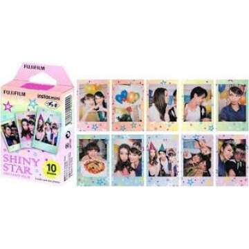 Fujifilm Instax Mini Instant Film Bundle, Candy Pop, Stained Glass, Stripe, Shiny Star, Single Pack, 50 Sheets