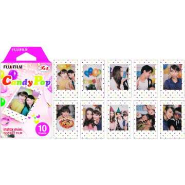 Fujifilm Instax Mini Instant Film Bundle, Candy Pop, Stained Glass, Stripe, Shiny Star, Single Pack, 50 Sheets