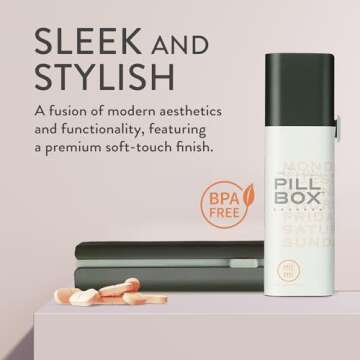 Mimi Medcessories - Pretty Pill Box Set - Stylish & Compact Daily Pill Organizer, Medication Pill Case, Pill Container for Vitamin Management, Pill Holder, Travel Essentials for Women & Men - Steele