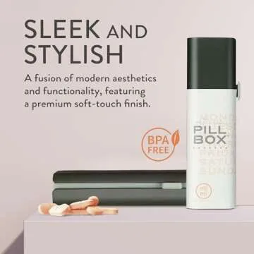 Mimi Medcessories - Pretty Pill Box Set - Stylish & Compact Daily Pill Organizer, Medication Pill Case, Pill Container for Vitamin Management, Pill Holder, Travel Essentials for Women & Men - Steele