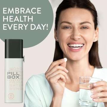 Mimi Medcessories - Pretty Pill Box Set - Stylish & Compact Daily Pill Organizer, Medication Pill Case, Pill Container for Vitamin Management, Pill Holder, Travel Essentials for Women & Men - Steele