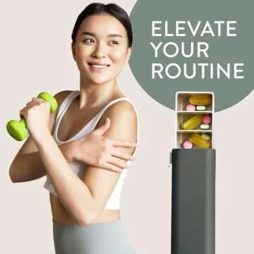 Mimi Medcessories - Pretty Pill Box Set - Stylish & Compact Daily Pill Organizer, Medication Pill Case, Pill Container for Vitamin Management, Pill Holder, Travel Essentials for Women & Men - Steele