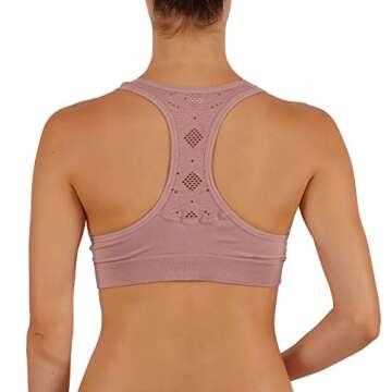 ROUGHRIVER Women's Yoga Crop Top Sports Bra with NOT Removable Adding Volume Pads Breathable Race Ba...