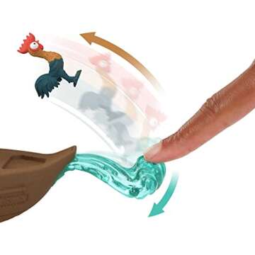 Mattel Disney Princess Moana Small Doll & Boat Playset with Floating Boat Vehicle & 2 Character Friends, from Mattel Disney Movie