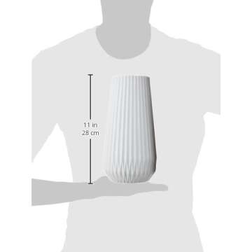 Bloomingville Tall White Fluted Ceramic Vase Online