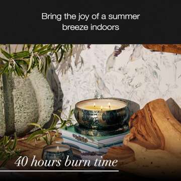 Voluspa French Cade Lavender, 3 Wick Tin Candle, 12 oz, 40 Hour Burn Time, Coconut Wax for Clean Burning, Handcrafted in the USA