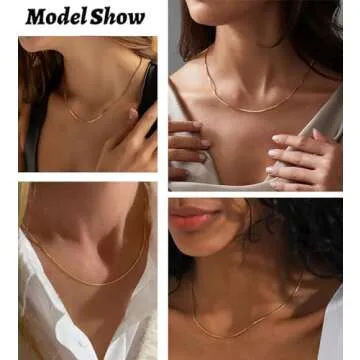 Freekiss Gold Necklace for Women Dainty Minimalist Jewelry