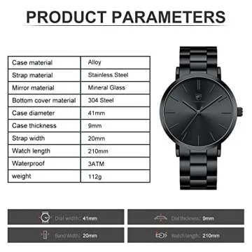 GOLDEN HOUR Men's Slim Minimalist Quartz Watch