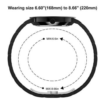 GOLDEN HOUR Men's Watches Slim Minimalist Runway Black Stainless Steel Quartz Analog Watch with Grey Hands