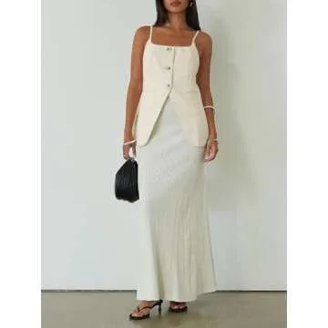 Yousify Women's Spaghetti Strap Summer Blazer Vest