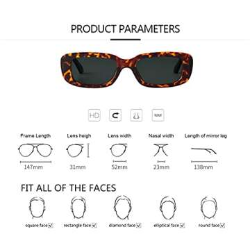 ADE WU Rectangle Sunglasses for Women Men Retro 90s Sunglasses Womens Trendy Rectangular Sun Glasses Y2K Unisex Stylish 2025