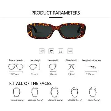 ADE WU Rectangle Sunglasses for Women Men Retro 90s Sunglasses Womens Trendy Rectangular Sun Glasses Y2K Unisex Stylish 2025