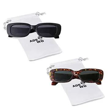 ADE WU Rectangle Sunglasses for Women Men Retro 90s Sunglasses Womens Trendy Rectangular Sun Glasses Y2K Unisex Stylish 2025