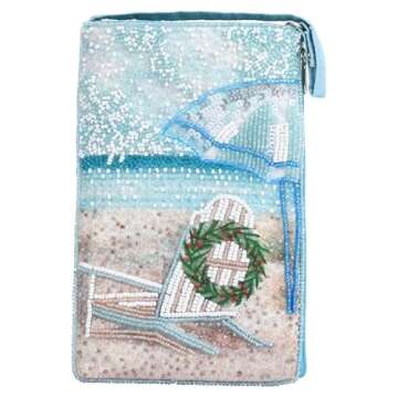 Bamboo Trading Holiday Chair Club Bag, 7.5-inch Height, Women Accessories, Fashion, Travel Bag, Christmas, Holiday Season, Ocean, Sea