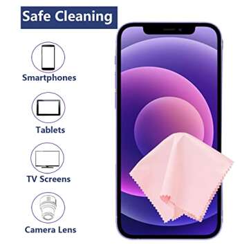 LIJUST Glasses Cleaner Cloth - Microfiber Cloth for Eyeglasses, Lenses, Cameras, Screens, Cell Phone, LCD TV Screens and More - 6"x7" (Pink, 12 Pack)