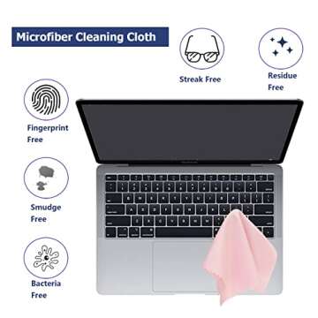 LIJUST Glasses Cleaner Cloth - Microfiber Cloth for Eyeglasses, Lenses, Cameras, Screens, Cell Phone, LCD TV Screens and More - 6"x7" (Pink, 12 Pack)