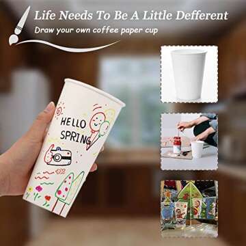 Lamosi 300 Pack Paper Cups 8 oz, Disposable Coffee Cups, Paper Coffee Cups 8 oz, White Hot/Cold Beverage Drinking Cups for Water Juice or Tea, Office Party Home Travel