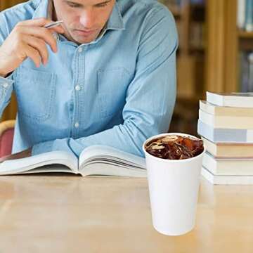 Lamosi 300 Pack Paper Cups 8 oz, Disposable Coffee Cups, Paper Coffee Cups 8 oz, White Hot/Cold Beverage Drinking Cups for Water Juice or Tea, Office Party Home Travel