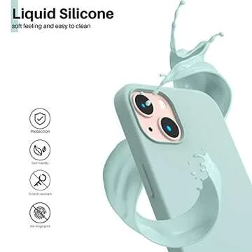 ORNARTO iPhone 13 Slim Liquid Silicone Case - Mint Green