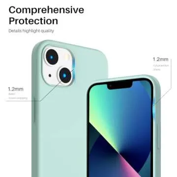 ORNARTO iPhone 13 Slim Liquid Silicone Case - Mint Green