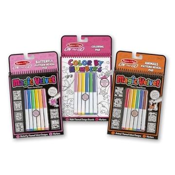 Melissa & Doug Color by Numbers & Magic Velvet 3-Pack
