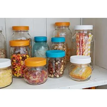 iLIDS Mason Jar Storage Lid, Regular Mouth, Orange, Pack of 2