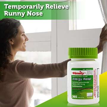 TIME-CAP LABS, INC. Timely Cetirizine HCl 10 Mg 365 Tablets - Compared to Zyrtec Active Ingredient Tablets – 24 Hour Allergy Relief from Sneezing, Runny Nose, Itchy Watery Eyes, Itchy Throat or Nose